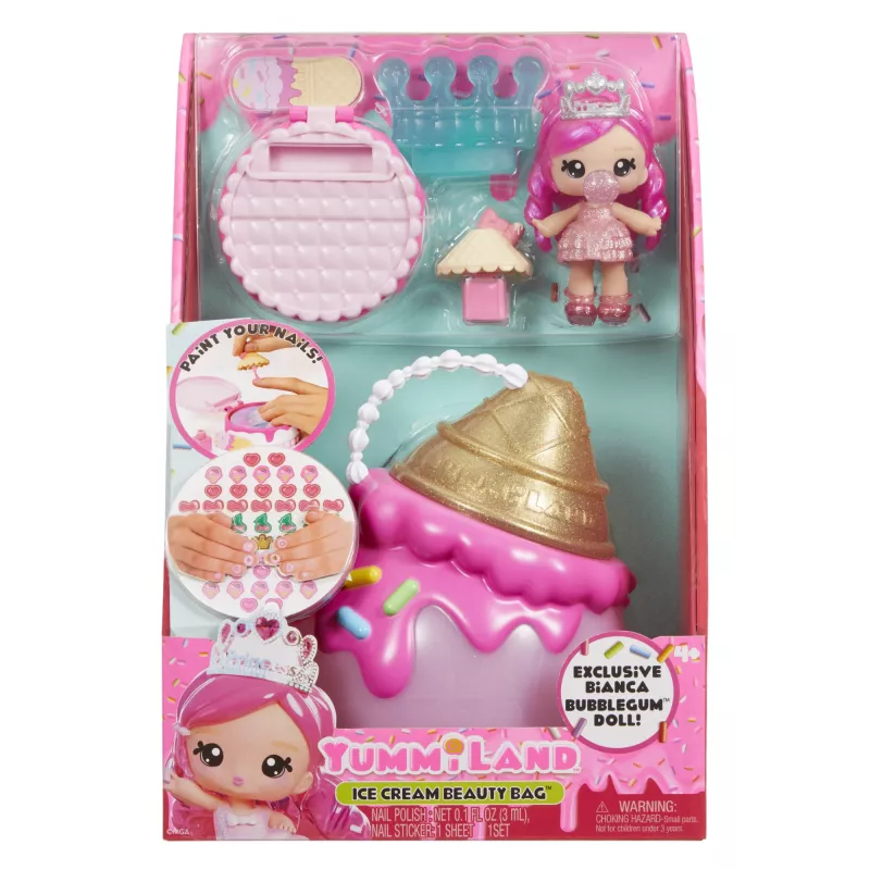 MGA Entertainment Yummiland Beauty Bag Playset + Lip Gloss nukk - Ice Cream Beauty Bag