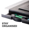 Fellowes kuvarialus 5 kõrgusereguleerimisega - Office Suites monitoritõstuk koos hoiusaluse - Ergonoomiline reguleeritav kuvarialus arvutitele - Maksimaalne kaal 36 kg / maksimaalne suurus 28 tolli - grafiit