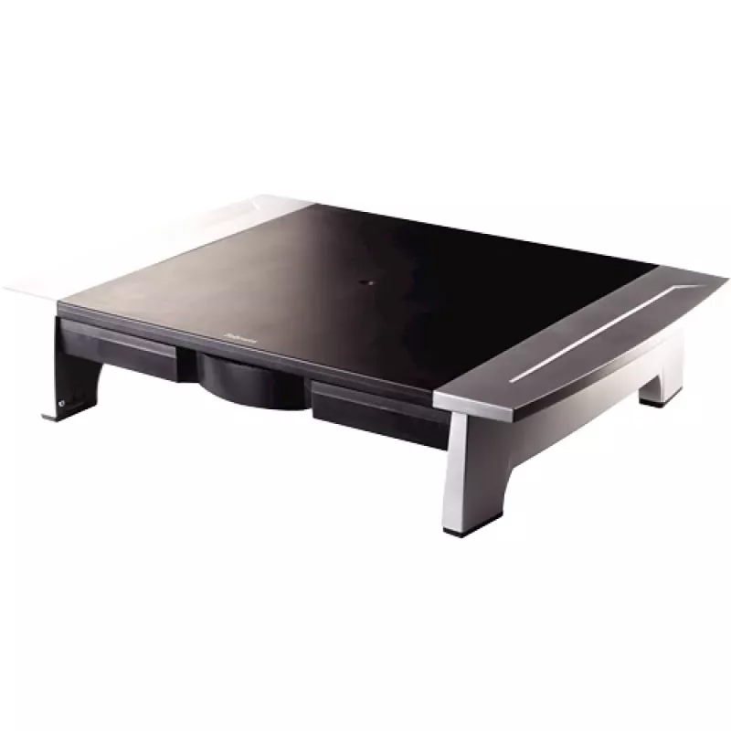 Fellowes kuvarialus 5 kõrgusereguleerimisega - Office Suites monitoritõstuk koos hoiusaluse - Ergonoomiline reguleeritav kuvarialus arvutitele - Maksimaalne kaal 36 kg / maksimaalne suurus 28 tolli - grafiit
