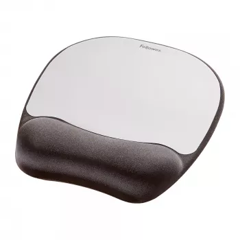 Fellowes hiir Mat Wrist Support - mäluvahust hiirematt pehme vahupadjaga - ergonoomiline hiirematt arvutile, sülearvutile, kodukontoris kasutamiseks - ühildub laser- ja optiliste hiirtega - hõbedane