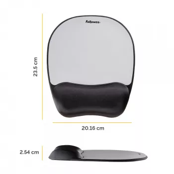 Fellowes hiir Mat Wrist Support - mäluvahust hiirematt pehme vahupadjaga - ergonoomiline hiirematt arvutile, sülearvutile, kodukontoris kasutamiseks - ühildub laser- ja optiliste hiirtega - hõbedane
