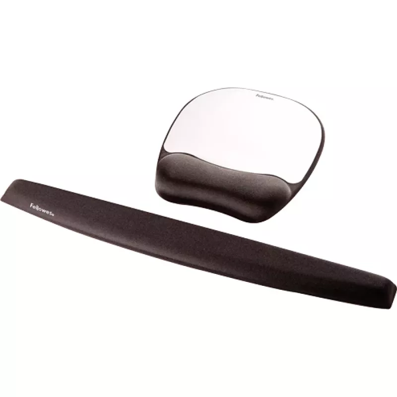 Fellowes hiir Mat Wrist Support - mäluvahust hiirematt pehme vahupadjaga - ergonoomiline hiirematt arvutile, sülearvutile, kodukontoris kasutamiseks - ühildub laser- ja optiliste hiirtega - hõbedane