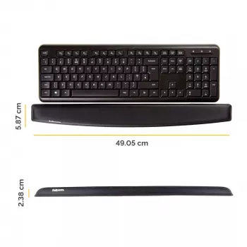 Fellowes klaviatuuri randmetugi - mäluvahust randmetugi - ergonoomiline randmetugi arvutile, sülearvutile, kodukontorisse - must