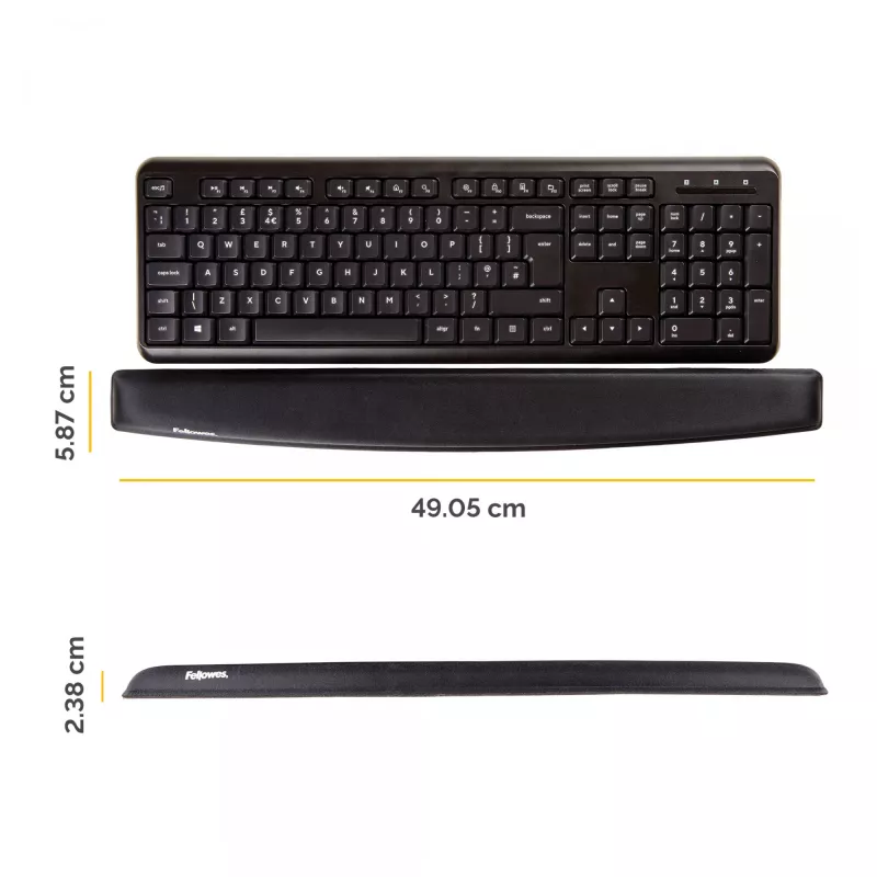 Fellowes klaviatuuri randmetugi - mäluvahust randmetugi - ergonoomiline randmetugi arvutile, sülearvutile, kodukontorisse - must