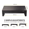 Fellowes arvuti monitori alus 3 kõrguse reguleerimisega - Designer Suites monitori tõstuk koos hoiualusega - ergonoomiline reguleeritav monitori alus arvutitele - max kaal 18 kg / max suurus 21 tolli - must / pärlvalge