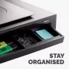 Fellowes arvuti monitori alus 3 kõrguse reguleerimisega - Designer Suites monitori tõstuk koos hoiualusega - ergonoomiline reguleeritav monitori alus arvutitele - max kaal 18 kg / max suurus 21 tolli - must / pärlvalge