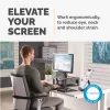 Fellowes arvutimonitori alus 3 kõrguse reguleerimisega – Premium Monitor Riser Plus kaablihaldusega – ergonoomiline reguleeritav monitorialus arvutitele – max kaal 36 kg / max suurus 21 tolli – grafiit