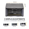 Fellowes arvutimonitori alus 3 kõrguse reguleerimisega – Premium Monitor Riser Plus kaablihaldusega – ergonoomiline reguleeritav monitorialus arvutitele – max kaal 36 kg / max suurus 21 tolli – grafiit
