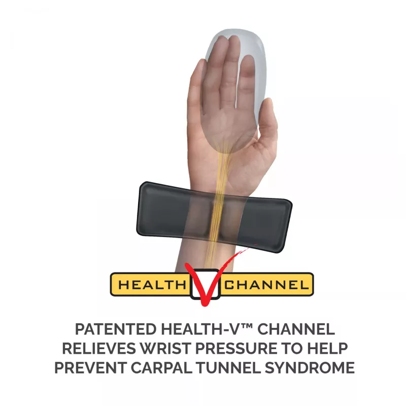 Fellowse hiiremati randmetugi - Health-V hiirematt antibakteriaalse kaitsega - ergonoomiline hiirematt arvutile, sülearvutile, kodukontorisse - must