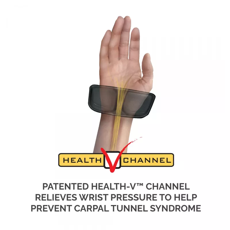 Fellowes klaviatuuri randmetugi - Health-V randmetugi antibakteriaalse kaitsega - ergonoomiline randmetugi arvutile, sülearvutile, kodukontorisse kasutamiseks - must
