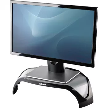 Fellowes arvutimonitori alus 3 kõrgusereguleerimisega – Smart Suites monitoritõstuk – ergonoomiline reguleeritav monitorialus arvutitele – maksimaalne kaal 10 kg/maksimaalne suurus 21 tolli – must