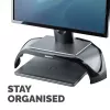 Fellowes arvutimonitori alus 3 kõrgusereguleerimisega – Smart Suites monitoritõstuk – ergonoomiline reguleeritav monitorialus arvutitele – maksimaalne kaal 10 kg/maksimaalne suurus 21 tolli – must
