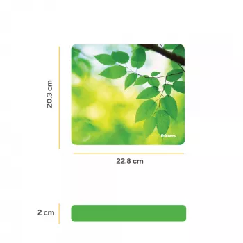 Fellowes Earth Series hiirematt Leaves, roheline, pilt, plastik, kumm, libisemiskindel alus