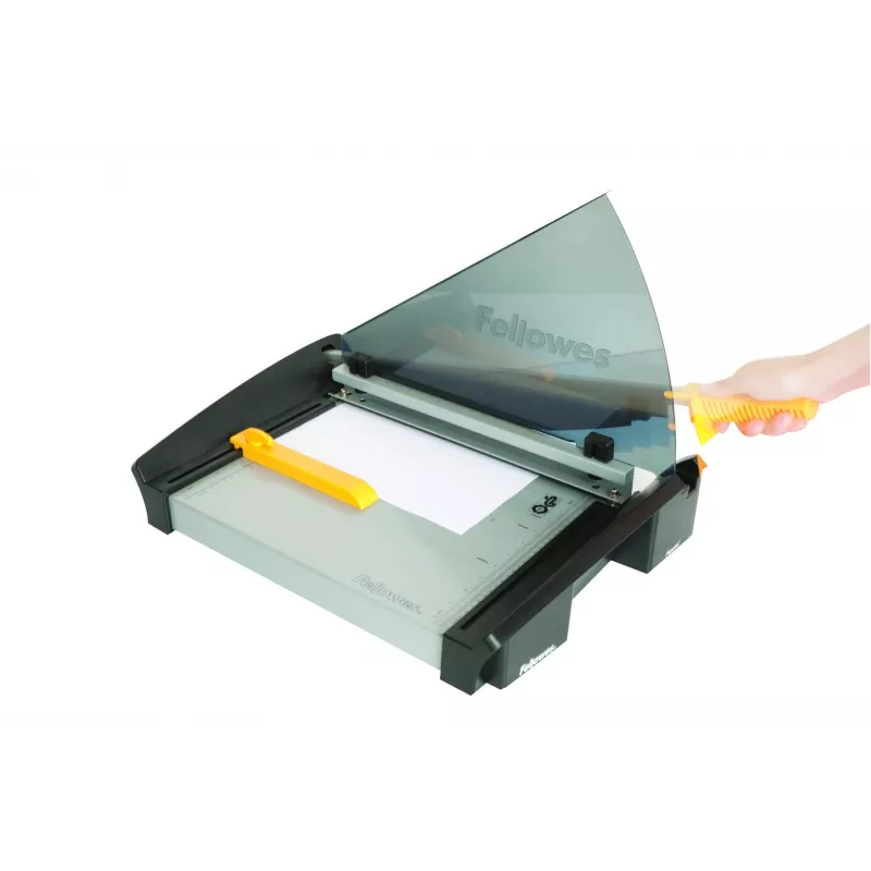 Paberlõikur Fellowes Plasma A3/180 — lõikepikkus 46 cm, mahutavus 40 lehte, grafiit/hõbedane/kollane