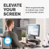 Fellowes arvutimonitori alus 3 kõrguse reguleerimisega – Smart Suites Monitor Riser Plus koos hoiualaga – ergonoomiline reguleeritav monitorialus arvutitele – maksimaalne kaal 10 kg / maksimaalne suurus 21 tolli – must