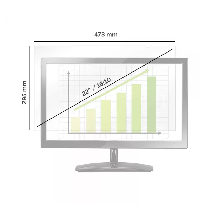 Fellowes PrivaScreen privaatsusfilter, 55,9 cm (22 tolli), 16:10, monitor, raamita ekraani privaatsusfilter, pimestusvastane, privaatsus, 110 g
