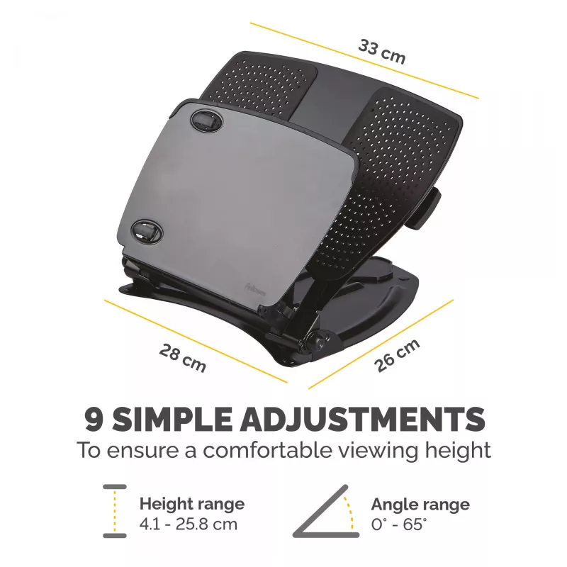 Fellowes Professional Series sülearvuti tööjaam, must, metall, 85 - 245 mm, 400 mm, 58 mm, 341 mm