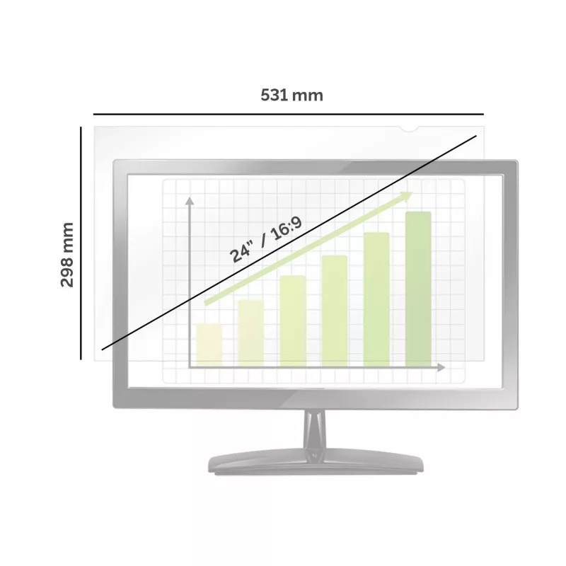 Fellowes PrivaScreen 61 cm (24 tolli) monitori raamita ekraaniprivatsusfilter