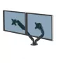 Fellowes Platinum Series kahe monitori käepide - monitorikinnitus kahele 8 kg 40-tollisele ekraanile - reguleeritav kahe monitori lauakinnitus - kaldenurk 45° pööre 180° pöörlemine 360°, VESA 75 x 75/100 x 100 - must