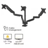 Fellowes Platinum Series kolmekordne monitorihoidik – monitorikinnitus kolmele 7 kg 27-tollisele ekraanile – reguleeritav kolmekordne monitori lauakinnitus – kaldenurk 45° pöördenurk 180° pöörlemine 360°, VESA 75 x 75/100 x 100 – must