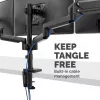 Fellowes Platinum Series kolmekordne monitorihoidik – monitorikinnitus kolmele 7 kg 27-tollisele ekraanile – reguleeritav kolmekordne monitori lauakinnitus – kaldenurk 45° pöördenurk 180° pöörlemine 360°, VESA 75 x 75/100 x 100 – must