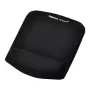 Fellowes hiir Mat Wrist Support - PlushTouch hiirematt libisemiskindla kummipõhja ja antibakteriaalse kaitsega - ergonoomiline hiirematt arvutile, sülearvutile, kodukontorisse - must