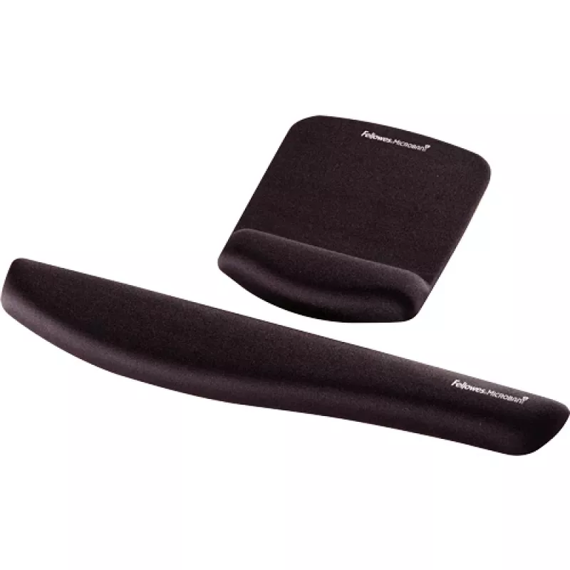 Fellowes hiir Mat Wrist Support - PlushTouch hiirematt libisemiskindla kummipõhja ja antibakteriaalse kaitsega - ergonoomiline hiirematt arvutile, sülearvutile, kodukontorisse - must