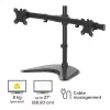 Fellowes Seasa kahe monitori käepide – eraldiseisev monitorikinnitus kuni 8 kg ja 27-tollistele ekraanidele – ergonoomiline reguleeritav monitorivars – kallutus 45°, pööre 120°, rotatsioon 360°, VESA 75 x 75 / 100 x 100 – must