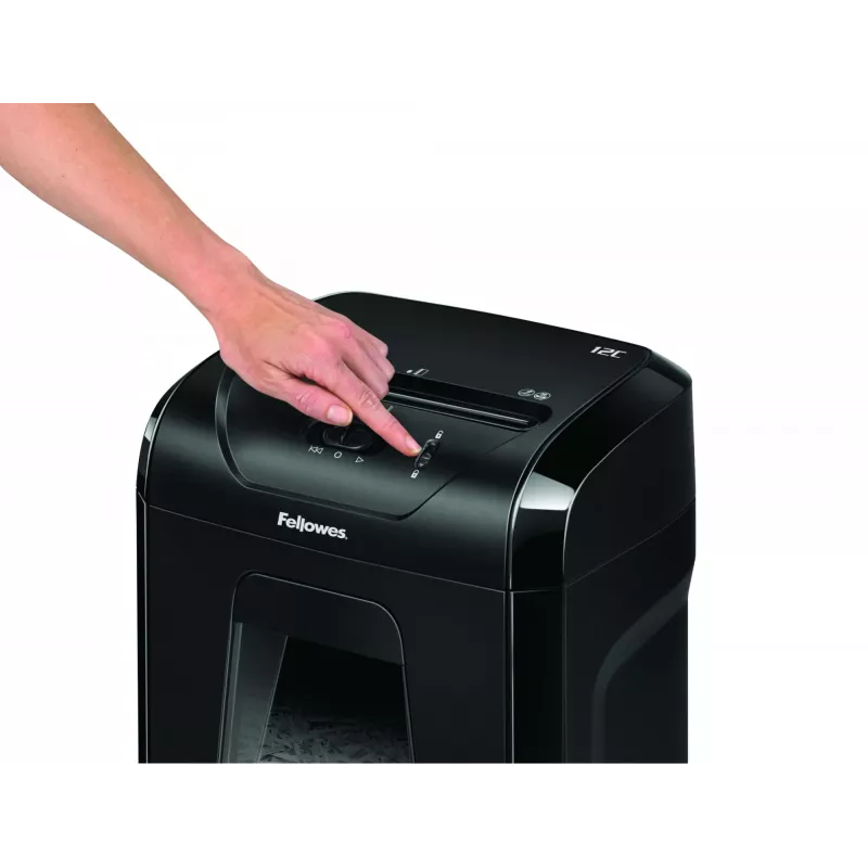 Fellowes Powershred 12C paberipurustaja Ristlõikeline 22,5 cm Must