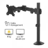 Fellowes Reflex Monitor Arm - Monitor Mount for 8KG 32 inch Screens - Adjustable Monitor Desk Mount - Tilt 45° Pan 180° Rotation 360°, VESA 75 x 75/100 x 100 - Must
