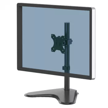 Fellowes Seasa ühe monitori käsi - eraldiseisev monitorikinnitus kuni 8 kg ja 32-tollistele ekraanidele - ergonoomiline reguleeritav monitorikäsi - kallutus 45°, pööre 120°, pöörlemine 360°, VESA 75 x 75/100 x 100 - must