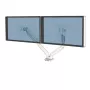 Fellowes Platinum Series Dual Monitor Arm - Monitor Mount for Two 8KG 40 inch Screens - Adjustable Dual Monitor Desk Mount - Tilt 45° Pan 180° Swivel 360° Rotation 360°, VESA 75 x 75/100 x 100 - Valge