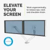 Fellowes Platinum Series Dual Monitor Arm - Monitor Mount for Two 8KG 40 inch Screens - Adjustable Dual Monitor Desk Mount - Tilt 45° Pan 180° Swivel 360° Rotation 360°, VESA 75 x 75/100 x 100 - Valge