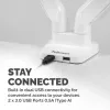 Fellowes Platinum Series Dual Monitor Arm - Monitor Mount for Two 8KG 40 inch Screens - Adjustable Dual Monitor Desk Mount - Tilt 45° Pan 180° Swivel 360° Rotation 360°, VESA 75 x 75/100 x 100 - Valge