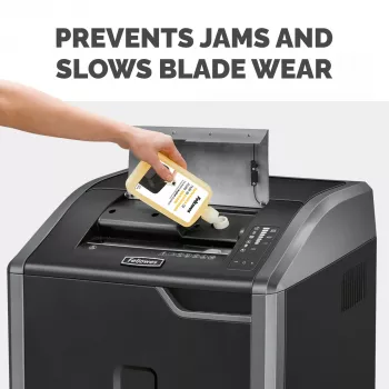 Fellowes Powershred pudeliga määrdeõli (355 ml), Määrdeõli, 0,355 L, Kollane, 90 mm, 35 mm, 20 mm