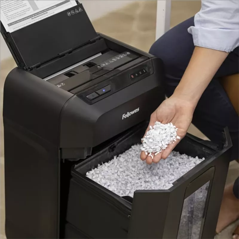 Fellowes Automax 80M paberipurustaja osakesteks purustamine 22 cm Must