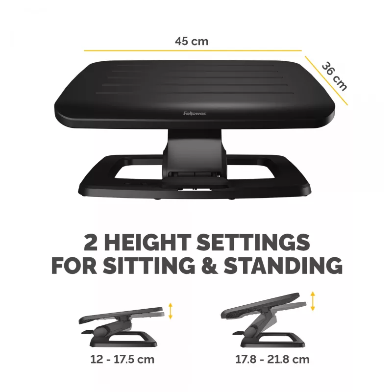 Fellowes Foot Rest Under Desk - Hana LT Foot Support Ergonomic Foot Rest - Foot Rest Stool for Office & Home Use - Must