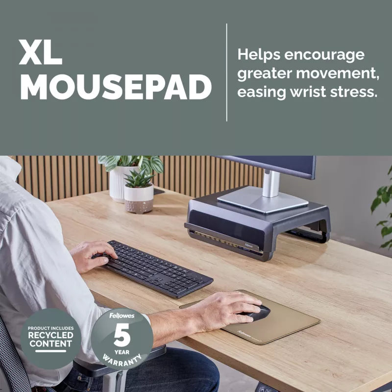 Fellowes Breyta (New) XL hiirematt, liivavärvi, ühevärviline, libisemiskindel alus