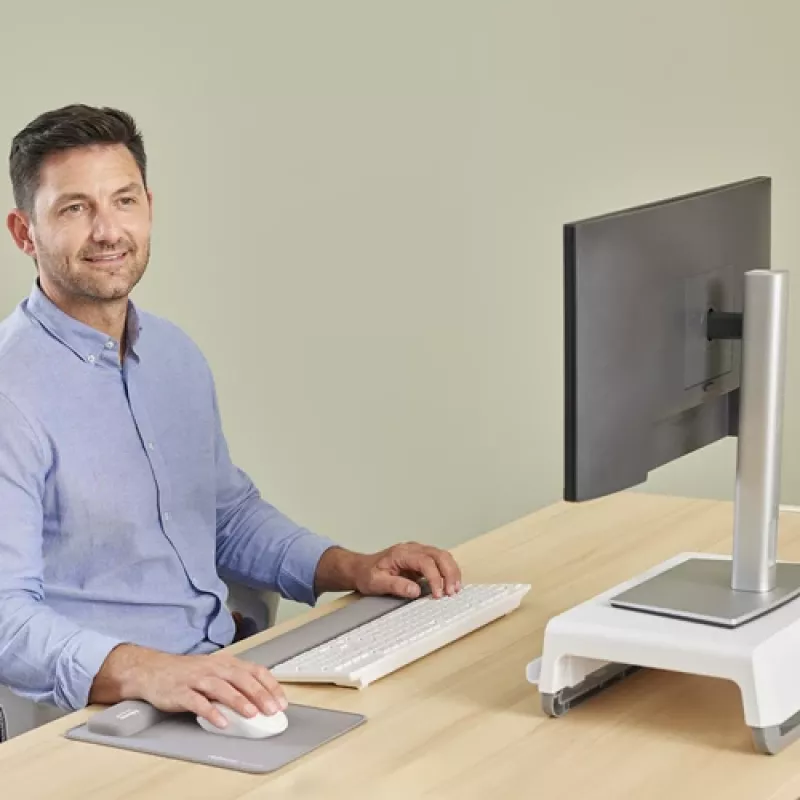 Fellowes Breyta randmetugi peopesatugi antibakteriaalse kaitsega ergonoomiline randmetugi hall