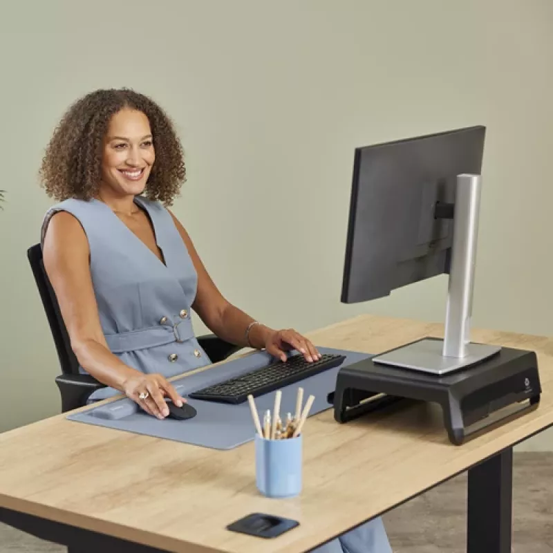 Fellowes randmetugi Breyta peopesatugi antibakteriaalse kaitse ja ergonoomilise randmetoega, merevärvi