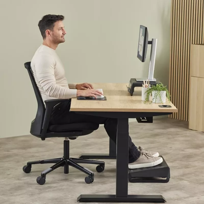 Fellowes klaviatuur Wrist Rest Breyta Compact klaviatuur Wrist Support with Antibacterial Protection Ergonomic Wrist Support Must