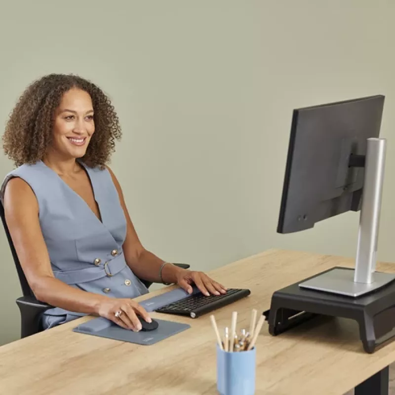 Fellowes klaviatuur Wrist Rest Breyta Compact klaviatuuri randmetugi antibakteriaalse kaitsega ergonoomiline randmetugi Marine