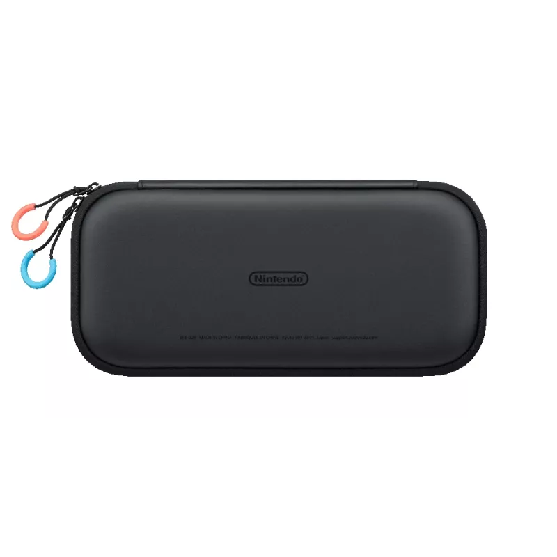 Nintendo Switch 2 kandekott ja ekraanikaitse, kõvakesta ümbris, Nintendo, must, Nintendo Switch 2, tõmblukk, 142 mm