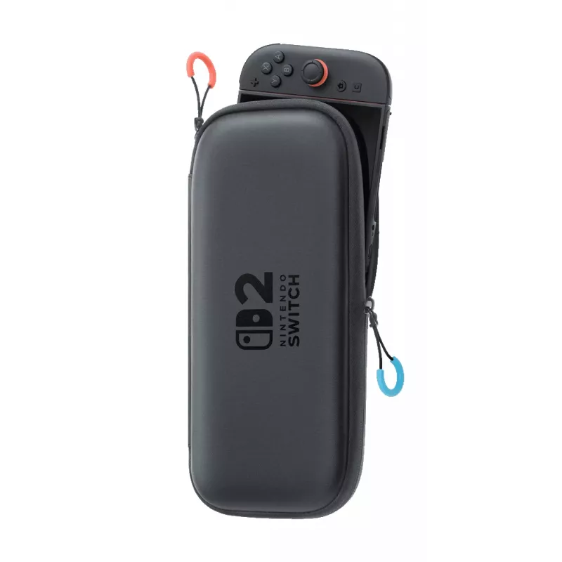 Nintendo Switch 2 kandekott ja ekraanikaitse, kõvakesta ümbris, Nintendo, must, Nintendo Switch 2, tõmblukk, 142 mm