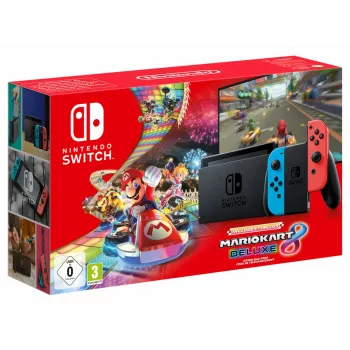 Nintendo Switch + Mario Kart 8 Deluxe kaasaskantav mängukonsool 15,8 cm (6,2″) 32 GB puuteekraan Wi-Fi must, sinine, punane