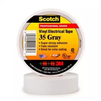 Scotch® Vinyl Electrical Tape 35 on 7-mil paksune polüvinüülkloriidist (PVC) värvikodeerimislint. See töötab laias temperatuurivahemikus – 32–220°F (0–105°C). Silmapaistvad elektrilised ja mehaanilised omadused muudavad selle lindi suurepäraseks kasutamiseks faasituvastuses, mootori juhtmete ja torustike värvikodeerimisel ning ohutusalade märgistamisel.<br>- 3/4 tolli x 66 jalga, hall<br>- 7-mil…