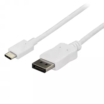 StarTech.com 6ft/1,8m USB-C - DisplayPort 1.2 kaabel 4K 60Hz - USB-C - DisplayPort adapterkaabel HBR2 - USB USB-C DP Alt Mode - DP monotor video kaabel - töötab Thunderbolt 3-ga - valge