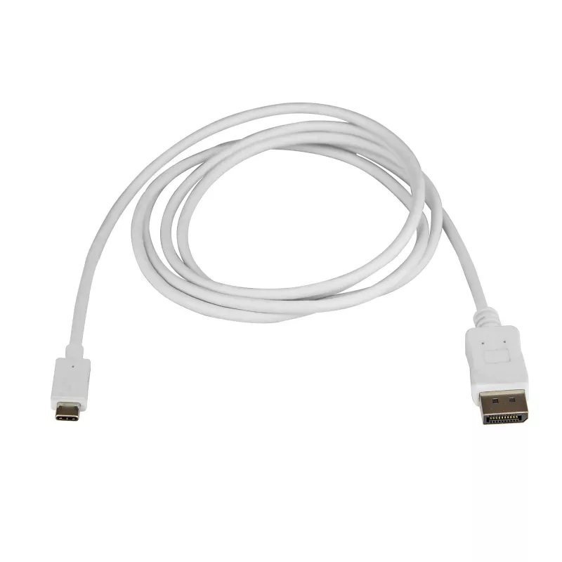 StarTech.com 6ft/1,8m USB-C - DisplayPort 1.2 kaabel 4K 60Hz - USB-C - DisplayPort adapterkaabel HBR2 - USB USB-C DP Alt Mode - DP monotor video kaabel - töötab Thunderbolt 3-ga - valge