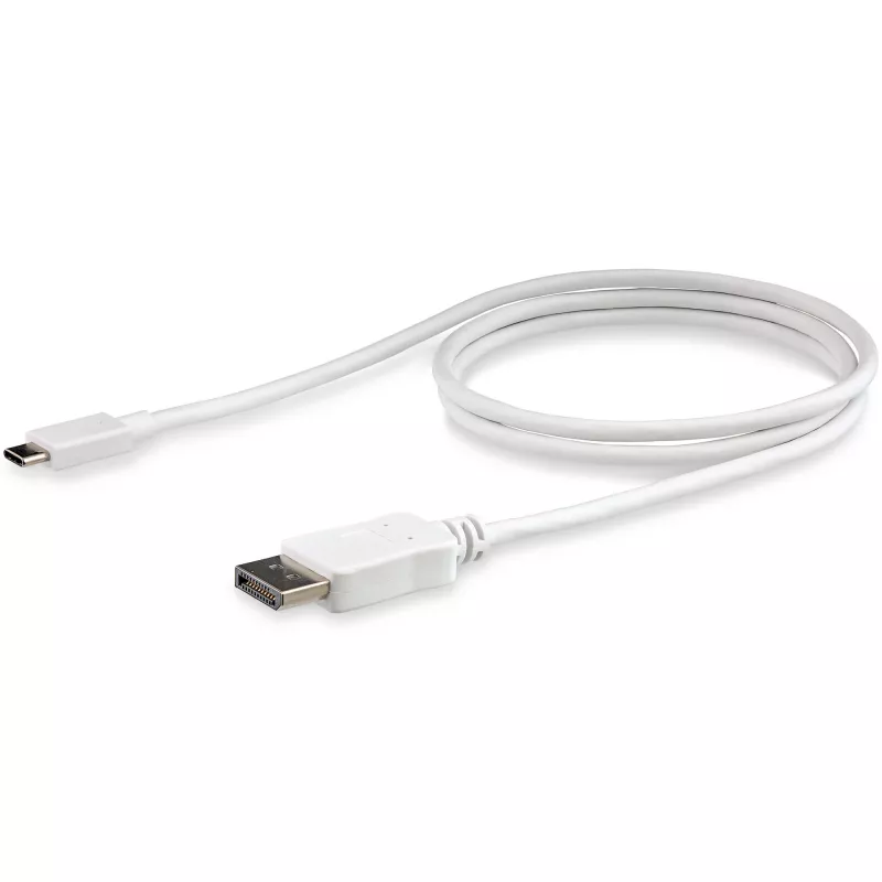 StarTech.com 3 jalga/1 m USB-C–DisplayPort 1.2 kaabel 4K 60 Hz – USB-C–DisplayPort adapterkaabel HBR2 – USB USB-C DP Alt Mode monitori videokaabel – Thunderbolt 3-ga ühilduv – valge