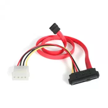 StarTech.com 18in SAS 29 Pin to SATA kaabel with LP4 Power, SATA 15-pin, LP4 M, SAS 29 Pin Plug, 0.457 m, sirge, sirge, Red